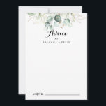 Tarjeta De Consejos Elegante Boda de caligrafía moderna de la vegetaci<br><div class="desc">Esta elegante tarjeta de boda de caligrafía dorada es perfecta para un boda sencillo. El diseño presenta oro de mano y hojas de eucalipto botánico verde, inspiradoras de belleza artística. Estas tarjetas son perfectas para un boda, una ducha de novia, una ducha de bebé, una fiesta de graduación y más....</div>