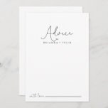 Tarjeta De Consejos Elegante Boda de caligrafía simple<br><div class="desc">Esta elegante y sencilla tarjeta de boda caligráfico es perfecta para un boda rústico. El diseño, sencillo y elegante, presenta una tipografía de escritura clásica y elegante en blanco y negro. Estas tarjetas son perfectas para un boda, una ducha de novia, una ducha de bebé, una fiesta de graduación y...</div>