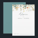 Tarjeta De Consejos Elegante Boda de Flor Silvestre<br><div class="desc">Esta colección cuenta con un borde de flores naturales de color agua elegantes y vegetación en tonos verdes,  verde azulados,  naranjas y amarillos.</div>