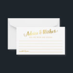 Tarjeta De Consejos Elegante Boda Floral Watercolor Gold<br><div class="desc">Elegantes tarjetas de consejo para bodas con un fondo blanco clásico,  pantalla floral acuarela,  un elegante título tipográfico de Relieve metalizado de oro falso y una plantilla moderna de deseos bodas.</div>