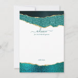 Tarjeta De Consejos Elegante Boda Turquesa & Gold Agate<br><div class="desc">Celebre con estilo con estas modernas y modernas tarjetas de consejo. El diseño presenta un fondo agate color agua turquesa y purpurina dorado con una redacción de letra manuscrita que coincide con la del guión. Estas tarjetas le permitirán a sus huéspedes escribir una nota de consejo para que pueda seguir...</div>