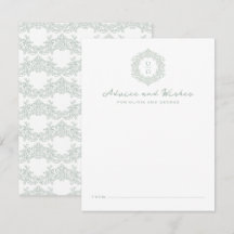 Elegante Cresta de Monograma de Boda Verde Sábio H
