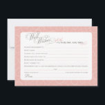 Tarjeta De Consejos Elegante ducha de novia rosa Rubor<br><div class="desc">Las elegantes tarjetas de ducha de novia "Well Wshes for the Future Mr. and Mrs." presentan un estilo de letra con caligrafía ornamentada,  florecen los desplazamientos y un patrón de mariposa en el reverso de la tarjeta. Blanco,  rosa peonía clara y colores cálidos de diseño gris pepino.</div>