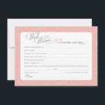 Tarjeta De Consejos Elegante ducha de novia rosa Rubor<br><div class="desc">Las elegantes tarjetas de ducha de novia "Well Wshes for the Future Mr. and Mrs." presentan un estilo de letra con caligrafía ornamentada,  florecen los desplazamientos y un patrón de mariposa en el reverso de la tarjeta. Blanco,  rosa peonía clara y colores cálidos de diseño gris pepino.</div>