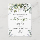 Tarjeta De Consejos Elegante Eucalyptus Bridal Shower Fecha Noche Idea<br><div class="desc">Elegante Eucalyptus Bridal Shower Fecha Noche Idea Tarjeta de Consejos.</div>