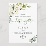 Tarjeta De Consejos Elegante Eucalyptus Bridal Shower Fecha Noche Idea<br><div class="desc">Elegante Eucalyptus Bridal Shower Fecha Noche Idea Tarjeta de Consejos.</div>