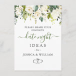 Tarjeta De Consejos Elegante Eucalyptus Bridal Shower Fecha Noche Idea<br><div class="desc">Elegante Eucalyptus Bridal Shower Fecha Noche Idea Tarjeta de Consejos.</div>