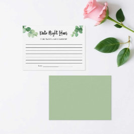 Tarjeta De Consejos Elegante Eucalyptus Noche Ideas Noche Ducha Bridal