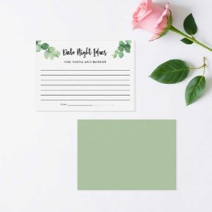 Tarjeta De Consejos Elegante Eucalyptus Noche Ideas Noche Ducha Bridal