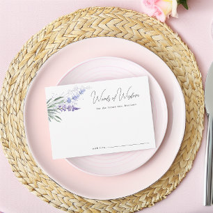 Tarjeta De Consejos Elegante lluvia de boda con palabras de sabiduría 