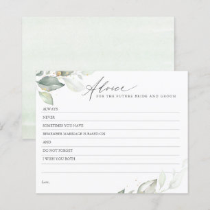 Tarjeta de Consejos Elegante para las Hojas de Oro
