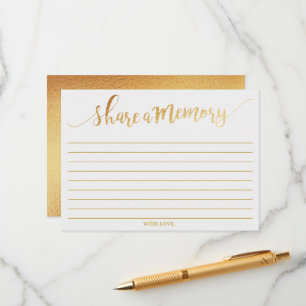 Tarjeta De Consejos Elegante Relieve metalizado dorado Compartir Una T