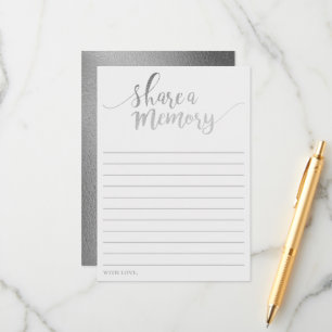 Tarjeta De Consejos Elegante Relieve metalizado plateado Compartir Una