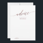 Tarjeta De Consejos Elegante Rosa Boda de caligrafía de oro<br><div class="desc">Esta elegante tarjeta de boda de caligrafía dorada subió es perfecta para un boda sencillo y se puede utilizar para cualquier evento. El diseño rosa oscuro presenta un poster minimalista decorado con una tipografía romántica y caprichosa de imitación rosa de Relieve metalizado dorado. Estas tarjetas de consejo pueden utilizarse como...</div>