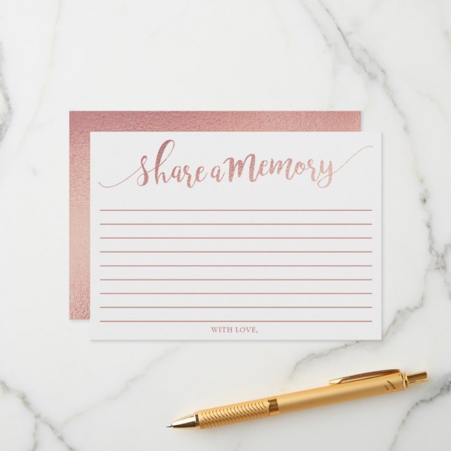 Tarjeta De Consejos Elegante Rosa Relieve metalizado dorado Compartir  (Anverso/Reverso In Situ)