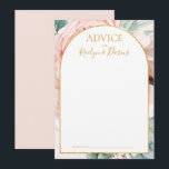 Tarjeta De Consejos Elegante Rubor Floral Garden | Boda Pastel<br><div class="desc">Este elegante jardín florido | La tarjeta de consejo boda pastel es perfecta para su boda botánico boho, de primavera rosada. El diseño presenta un marco de Relieve metalizado dorado acompañado por un sencillo rosa de champán color melocotón, un verde eucalipto verde de sabio minimalista y una flor silvestre de...</div>