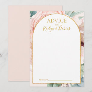 Tarjeta De Consejos Elegante Rubor Floral Garden Boda Pastel