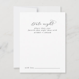 Tarjeta De Consejos Elegante Script Date Night Idea Advance Card