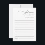 Tarjeta De Consejos Elegante Y Moderno Deseos De Boda Y<br><div class="desc">Reúna sabiduría eterna para su viaje junto con nuestras modernas tarjetas de consejo de Bodas de recién casados blancos y negros. Estas elegantes tarjetas invitan a los huéspedes a compartir sus más sentidos consejos y deseos en la llamativa caligrafía moderna. Perfecto para capturar recuerdos y sabiduría en su boda o...</div>