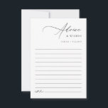 Tarjeta De Consejos Elegante Y Moderno Deseos De Boda Y<br><div class="desc">Reúna sabiduría eterna para su viaje junto con nuestras modernas tarjetas de consejo de Bodas de recién casados blancos y negros. Estas elegantes tarjetas invitan a los huéspedes a compartir sus más sentidos consejos y deseos en la llamativa caligrafía moderna. Perfecto para capturar recuerdos y sabiduría en su boda o...</div>