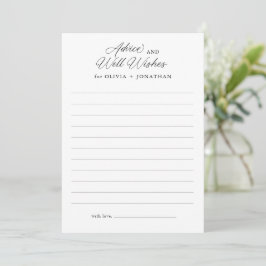 Tarjeta De Consejos Elegante y negro guión moderno