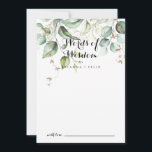 Tarjeta De Consejos Elegantes palabras de Boda de la Sabiduría de la V<br><div class="desc">Esta elegante carta de consejos bodas dorada y verde es perfecta para un boda moderno. El diseño presenta oro de mano y hojas de eucalipto botánico verde, inspiradoras de belleza artística. Estas tarjetas son perfectas para un boda, una ducha de novia, una ducha de bebé, una fiesta de graduación y...</div>