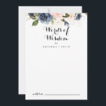 Tarjeta De Consejos Elegantes palabras de sabiduría Boda floral de inv<br><div class="desc">Esta elegante tarjeta de consejo floral boda de invierno es perfecta para un boda moderno. El diseño se compone de bonitos azules oscuros pintados a mano, azules, marinos, rosados, ondulados, flores doradas y follaje verde, repartidos en elegantes ramos. Estas tarjetas son perfectas para un boda, una ducha de novia, una...</div>