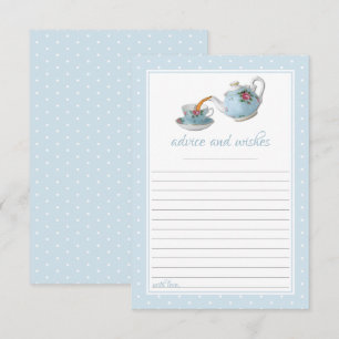 Tarjeta De Consejos Elegantes teacups Baby Shower Tea Fiesta