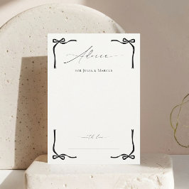 Tarjeta De Consejos Ella está atando la ducha de novias Black Bow Knot