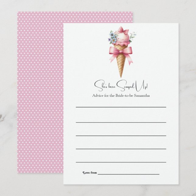Tarjeta De Consejos Ella Ha Sido Recogida Fiesta de Despedida de Solte (Anverso / Reverso)