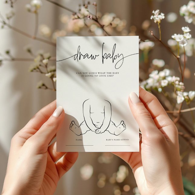 Tarjeta De Consejos EMERY Whimsical Draw the Baby Shower Game Card (Subido por el creador)