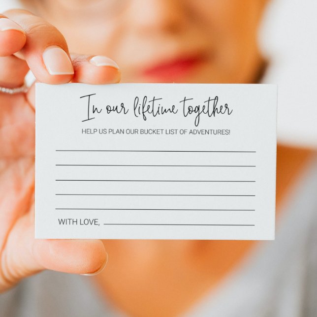 Tarjeta De Consejos En Nuestro Boda De Lifetime Together Bucket List (Subido por el creador)