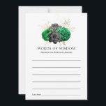 Tarjeta De Consejos Esmeralda oscura y ducha de novias con flores de o<br><div class="desc">Elegante Relieve metalizado verde,  negro y falso  de oro floral invitación a la boda con lujoso personalizable de mariposa de celosía inverso a los detalles de tu evento.</div>