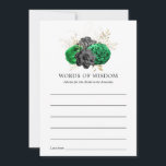 Tarjeta De Consejos Esmeralda oscura y ducha de novias con flores de o<br><div class="desc">Elegante Relieve metalizado verde,  negro y falso  de oro floral invitación a la boda con lujoso personalizable de mariposa de celosía inverso a los detalles de tu evento.</div>