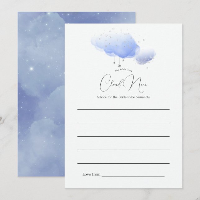 Tarjeta De Consejos Está en la ducha de novia Cloud Nine (Anverso / Reverso)