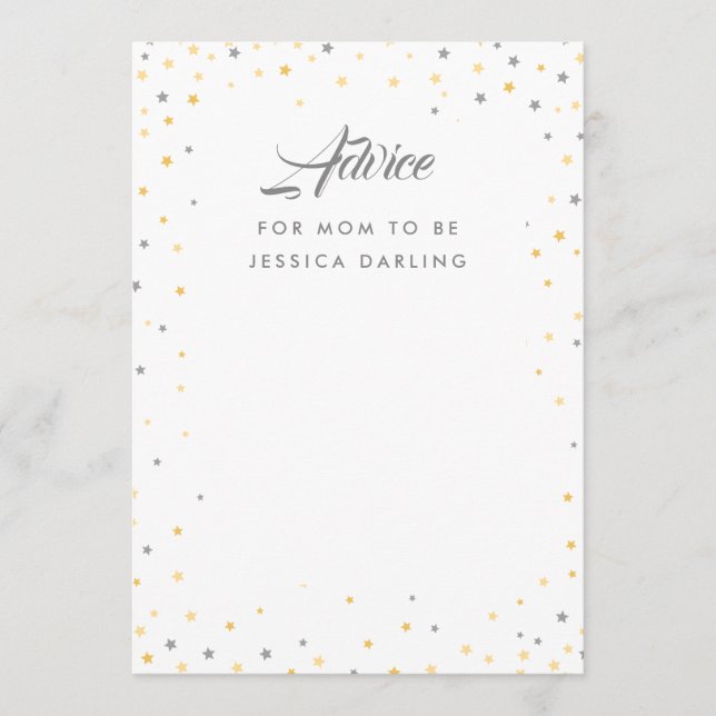 Tarjeta De Consejos Estrella pequeña Twinkle (Anverso)