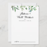 Tarjeta De Consejos Eucalipto Verde Boda Botánico Bien Deseos<br><div class="desc">Este boda botánico de eucalipto verde es perfecto para un boda rústico. El diseño presenta hermosas hojas verdes de eucalipto pintadas a mano, ensambladas en bonitos ramos para embellecer tu evento. Estas tarjetas son perfectas para un boda, una ducha de novia, una ducha de bebé, una fiesta de graduación y...</div>