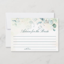 Tarjeta De Consejos Eucalyptus Greenery Elegante Ducha Bridal