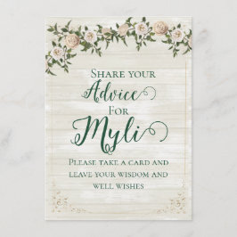 Tarjeta De Consejos Farmhouse Tea Bridal Shower Flat Advice Card