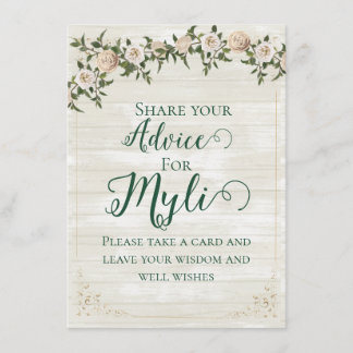 Tarjeta De Consejos Farmhouse Tea Bridal Shower Flat Advice Card