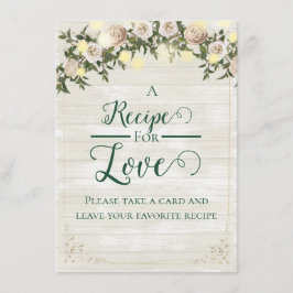 Tarjeta De Consejos Farmhouse Tea Bridal Shower Flat Recipe Card