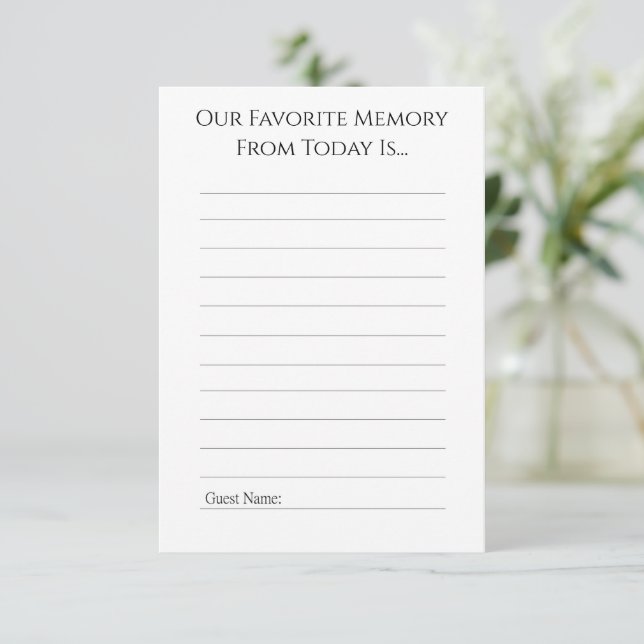 Tarjeta De Consejos Favorite Memory From Today Advice Card (Anverso de pie)