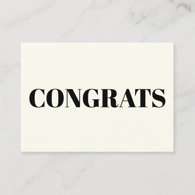 Tarjeta De Consejos Felicitaciones, marfil negro (Anverso)