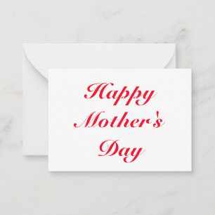 Tarjeta De Consejos Feliz Día de la Madre Guión blanco rojo elegante
