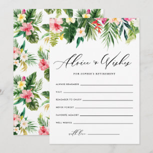 Tarjeta De Consejos Fiesta de Jubilación de Flores Tropicales de Acuar