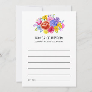Tarjeta De Consejos Fiesta Nupcial Mexicana Floral