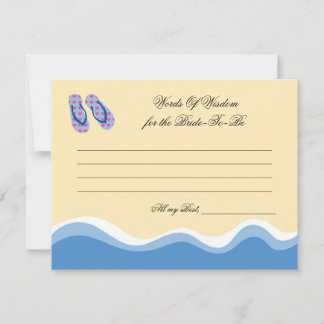 Tarjeta De Consejos Flip Flops Beach Bridal Advisory Card