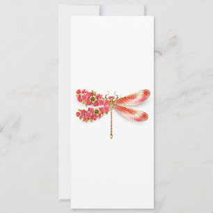 Tarjeta De Consejos Flor libélula con sakura de joyas