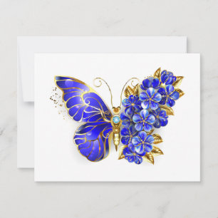 Tarjeta De Consejos Flor Sapphire Mariposa
