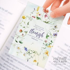 Tarjeta De Consejos Flor silvestre acuarela Marcador Biblia Scripting